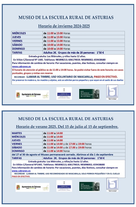 Horarios Museo